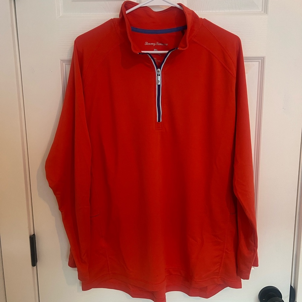 Tommy Bahama Orange 1/4 Zip Pullover